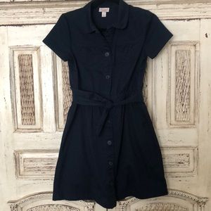 Navy belted dress - Girls size 14